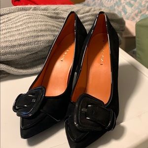 Via Spiga Black Suede Pump